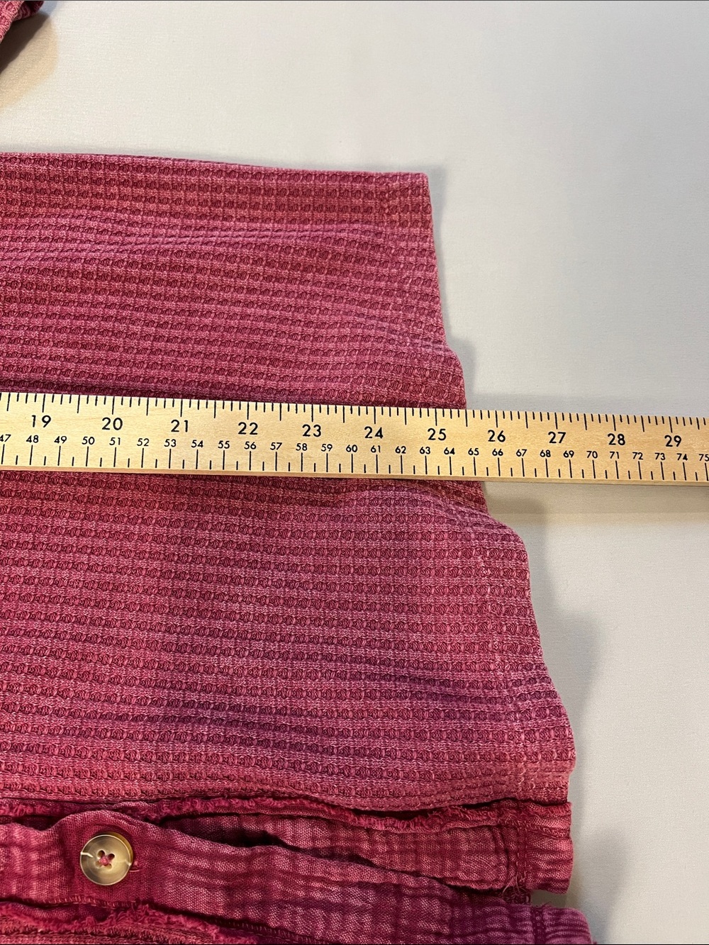 Briggs New York Raspberry Red Waffle Knit Button-Front Shirt Size L - Picture 11 of 11